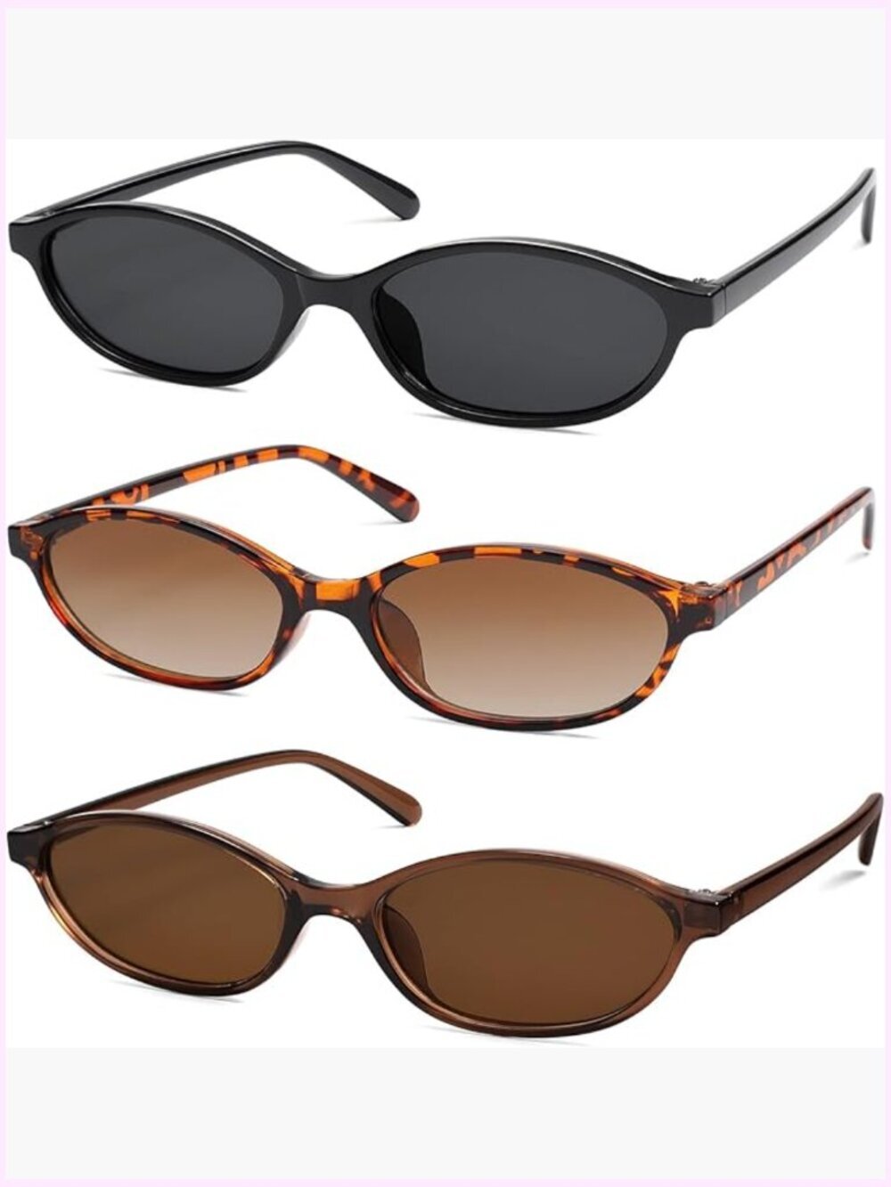 Retro Oval Cat Eye Sunglasses with 99% UV Protection HD TAC Lenses
